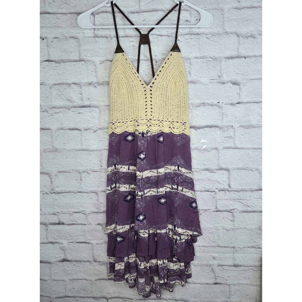 NWT Boot Barn Shyanne Crochet Boho Dress Purple Southwestern Aztec Festival S - Picture 2 of 9